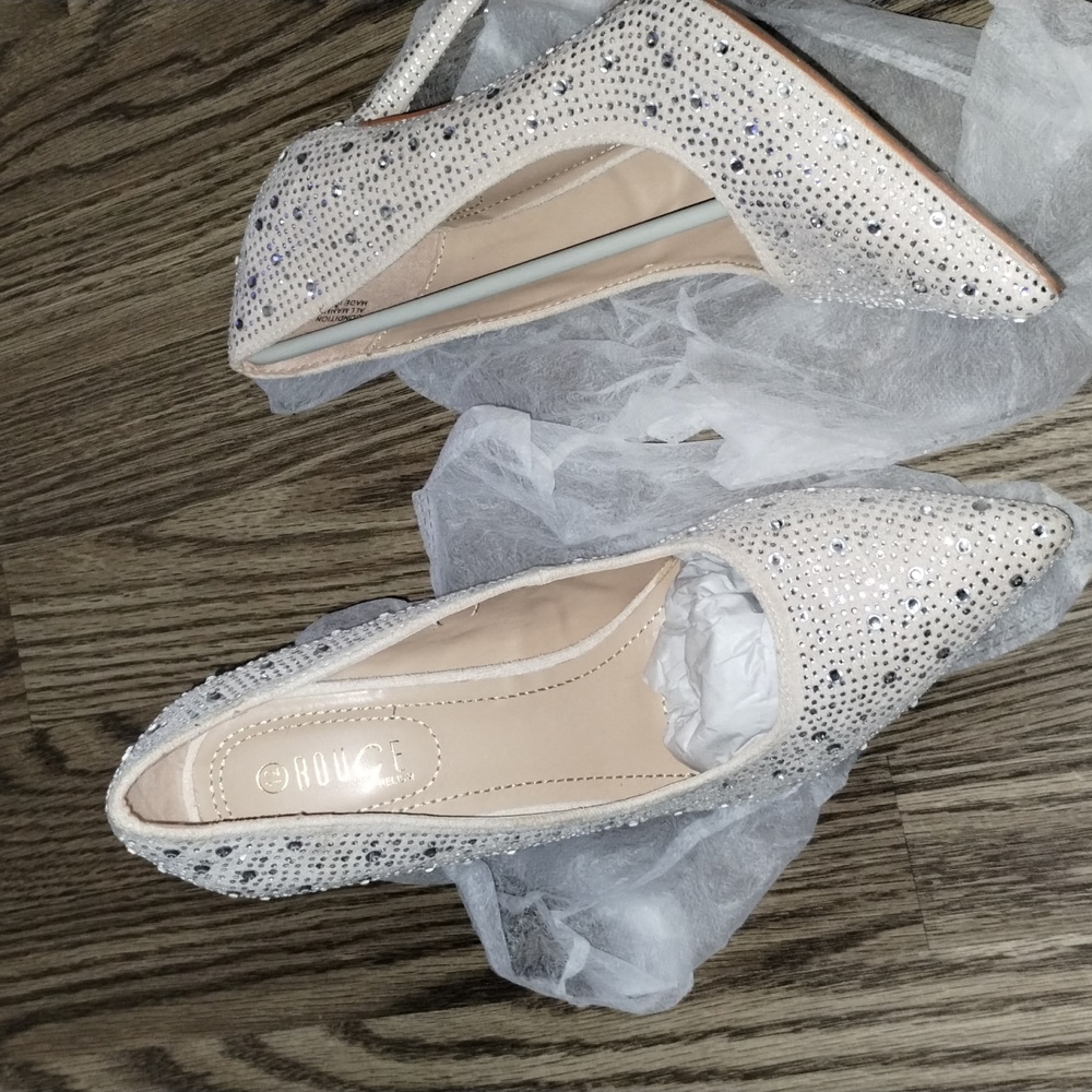 Rogue Beige Rhinestone heels **New**